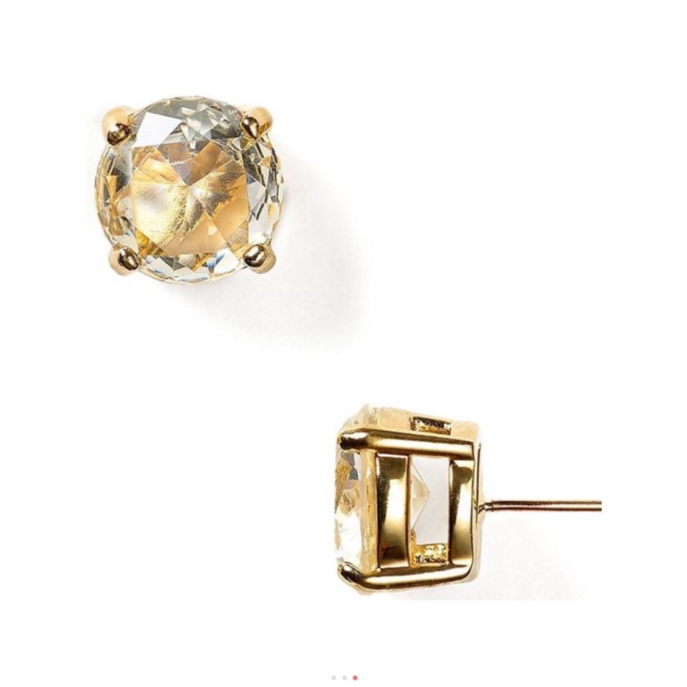♠️Kate Spade♠️ Clear Gold Gumdrop Stud Earrings - Picture 2 of 8
